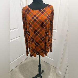 Cato Orange and Purple Plaid Tunic